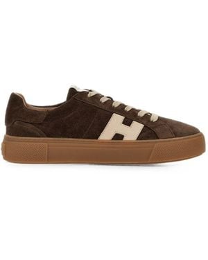 Hogan H705 Leather Trainers - Brown