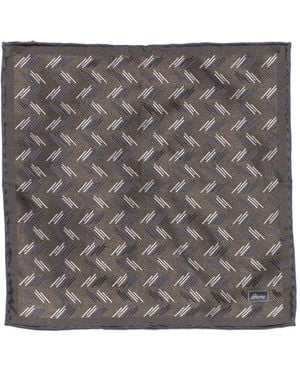 Brioni Pritned Silk Foulard - Grey