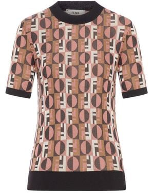 Fendi Jacquard T-Shirt - Pink