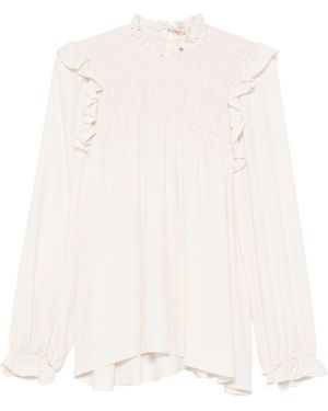 forte_forte Silk Blend Blouse - White