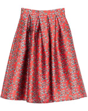 ALESSANDRO ENRIQUEZ Printed Midi Skirt - Red