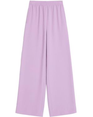 Valentino Silk Wide-Leg Trousers - Purple