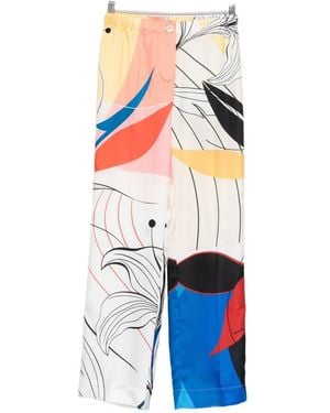 F.R.S For Restless Sleepers Printed Silk Trousers - White