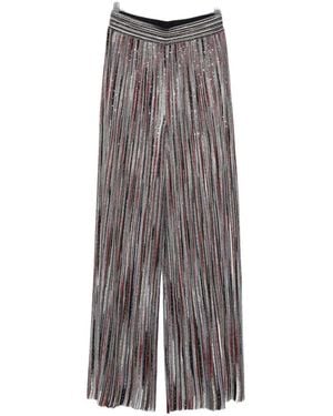 Missoni Striped Wide-Leg Trousers - Grey