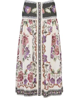 FARM Rio Rococo Midi Skirt - White