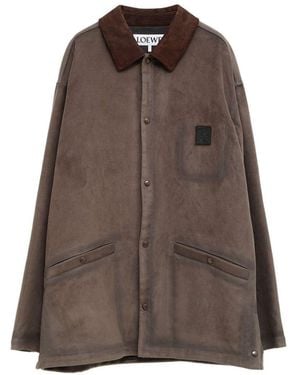 Loewe Cotton Blend Overshirt - Brown