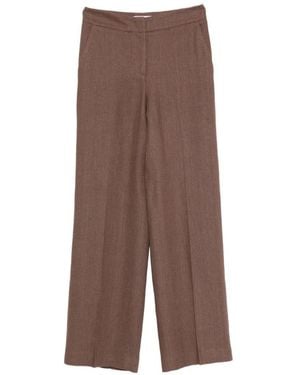Via Masini 80 Linen Trousers - Brown