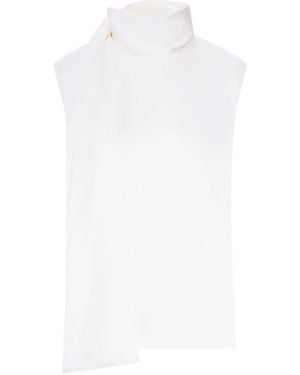 Bottega Veneta Satin Silk Top - White