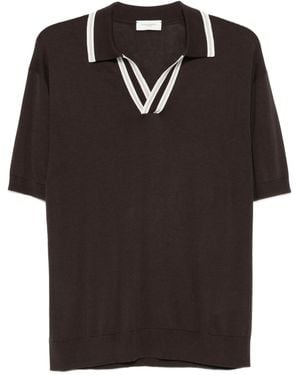 Paolo Pecora Polo Shirt With Contrasting Collar - Brown