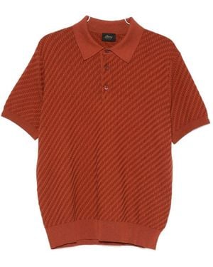 Brioni Cotton And Cashmere Polo Shirt - Red