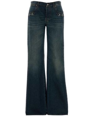 Gucci Low Rise Bootcut Denim Trousers - Blue
