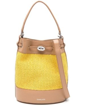 Zanellato Mondà Vimini Small Bucket Bag - Yellow