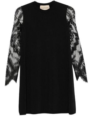 Valentino Lace Detail Mini Dress - Black