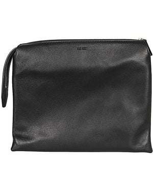 The Row Nu Leather Crossbody Bag - Black