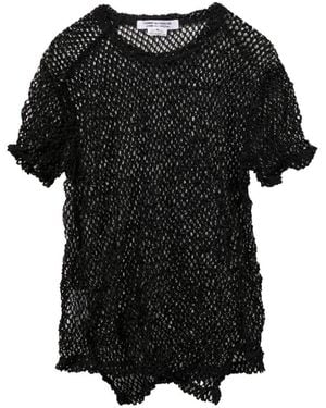 Comme des Garçons Open-Knit T-Shirt - Black
