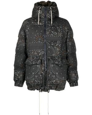 Sacai Bandana Print Down Jacket - Black