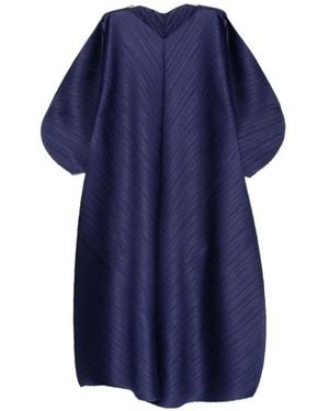 Pleats Please Issey Miyake Pleated Long Dress - Blue
