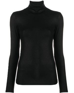 Majestic Lurex High-Neck Jumper - Black