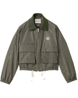 Miu Miu Technical Fabric Blouson Jacket - Green