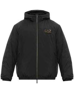 EA7 Logo Nylon Blouson Jacket - Black