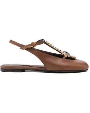 Etro Leather Slingback Pumps - Brown