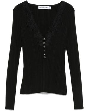 Self-Portrait Self Portrait V-Necked Sweater - Black