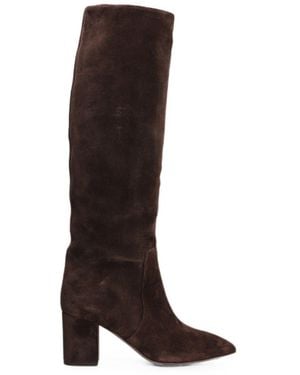 Paris Texas Anja Suede Leather Boots - Brown