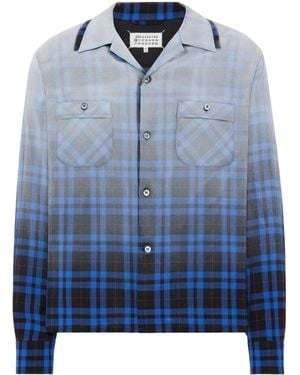 Maison Margiela Checked Cotton Shirt - Blue
