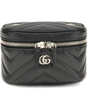 Gucci Gg Marmont Leather Vanity Case - Black