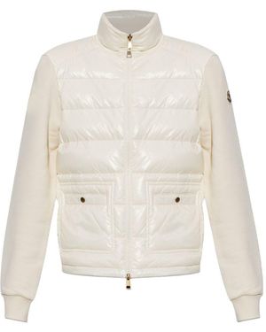 Moncler Wool And Nylon Padded Cardigan - White