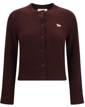 Maison Kitsuné Baby Fox Wool Cardigan - Red
