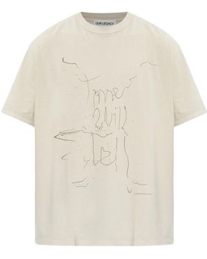 Our Legacy T-Shirt Box Con Stampa Grafica - Neutro
