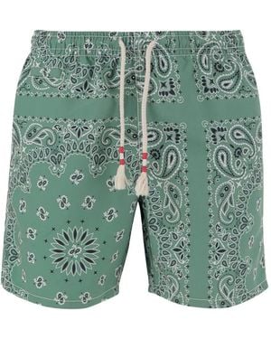 Mc2 Saint Barth Bandanna Print Swim-Shorts - Green