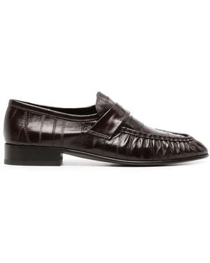 The Row Embossed-Finish Eel-Leather Loafers - Grey