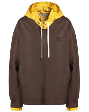 Miu Miu Wool Hooded Jacket - Brown