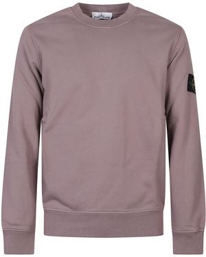 Stone Island Cotton Crew Neck Jumper - Purple
