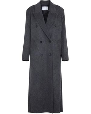 Frankie Shop Gaia Wool Double-Breasted Coat - Black