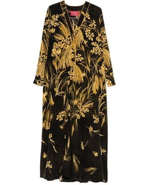 F.R.S For Restless Sleepers Silk Blend Printed Maxi Dress - Yellow