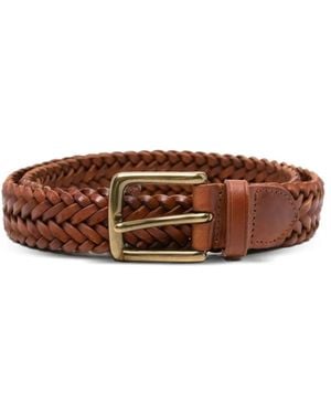 Dragon Diffusion Braided Leather Belt - Brown