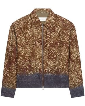 Dries Van Noten Animalier Print Bomber Jacket - Brown