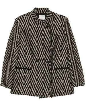 forte_forte Chevron Oversized Jacket - Grey