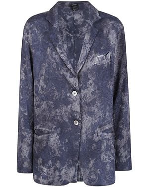 Avant Toi Silk Single-Breasted Jacket - Blue