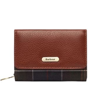 Barbour Leather And Fabric Wallet - Brown