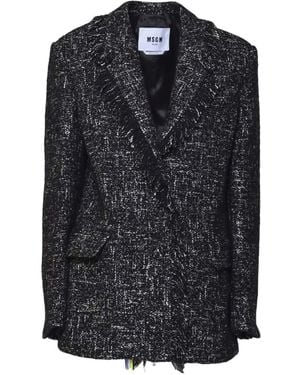 MSGM Fringed Blazer - Black