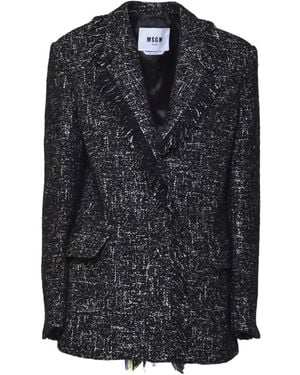 MSGM Fringed Blazer - Black