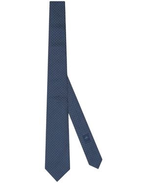 Gucci Gg Jacquard Silk Tie - Blue