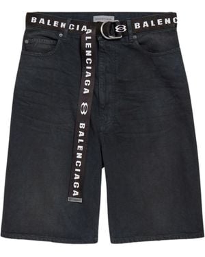 Balenciaga Denim Bermuda Shorts - Blue
