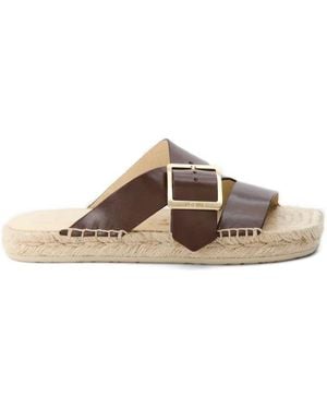 Loewe Buckle-Fastening Espadrille Slides - Brown
