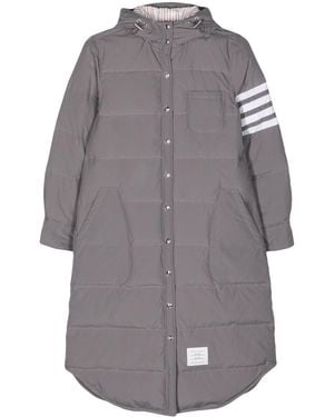Thom Browne 4Bar Long Down Jacket - Grey