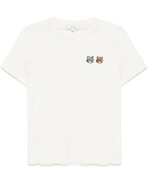 Maison Kitsuné Double Bold Fox Head Cotton T-Shirt - White